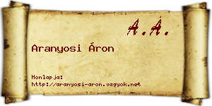 Aranyosi Áron névjegykártya