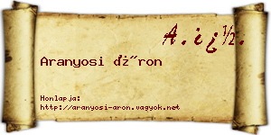 Aranyosi Áron névjegykártya
